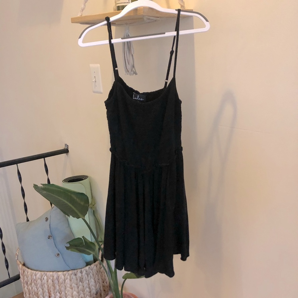 smocked black skater dress lulus sz s